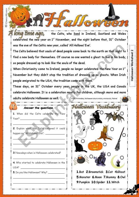 Free Printable Halloween Worksheets