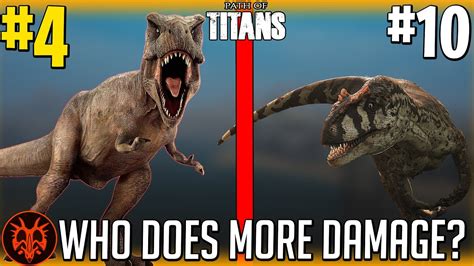 All 30 Official Dinos Ranked By Damage Path Of Titans Youtube
