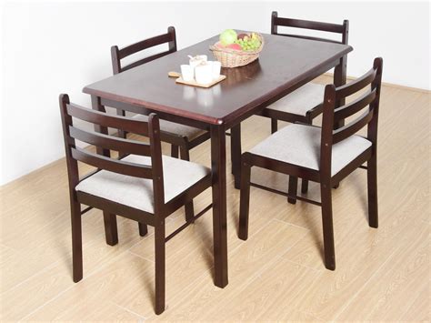5 pcs dining table set, modern bar table set with 4 chairs, home kitchen breakfast table and chairs set ideal for pub, living room, breakfast nook, easy to assemble (rustic brown) 3.4 out of 5 stars. T2A Atril Wooden Four Seater Dining Table - Solid Wooden Dining Table Set with Chairs 4 for Home ...