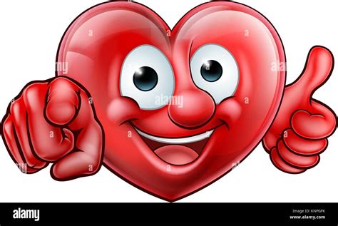 Pointing Heart Cartoon Character Stock Vector Image And Art Alamy