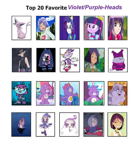 Top 20 Favorite Purple Haired Characters By Britishgirl2012 On Deviantart