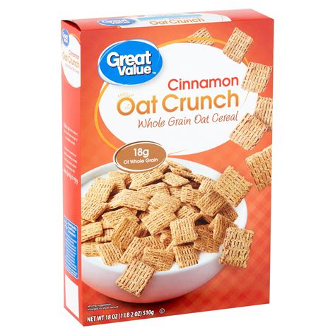 Great Value Cinnamon Oat Crunch Whole Grain Oat Cereal 18 Oz Walmart