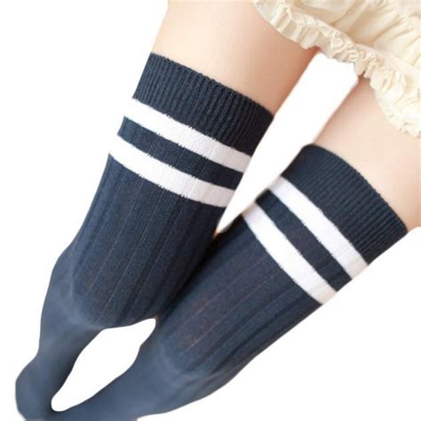 Buy Women Stripe Winter Over Knee Leg Warme Soft Knitting Crochet Sock Legging At Affordable