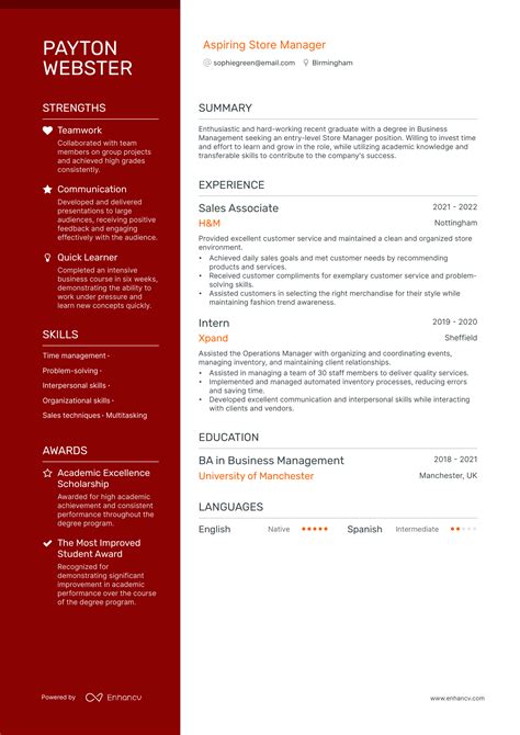 3 Store Manager CV Examples for 2024