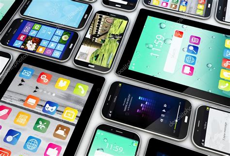 Smartphones And Tablets Collection Stock Photo By ©georgejmclittle 54603875