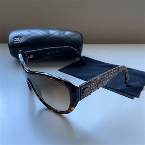 Chanel Accessories Chanel Tortoise Tweed Cc Sunglasses 5242 Poshmark