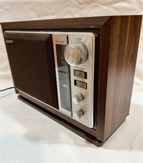 Vintage Sony Amfm Table Radio Model Icf 9740w Simulated Wood Tested