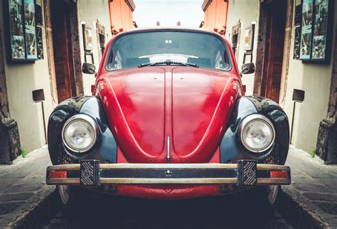 Gambar Vintage Vw Volkswagen Merah Kendaraan Bermotor Mobil