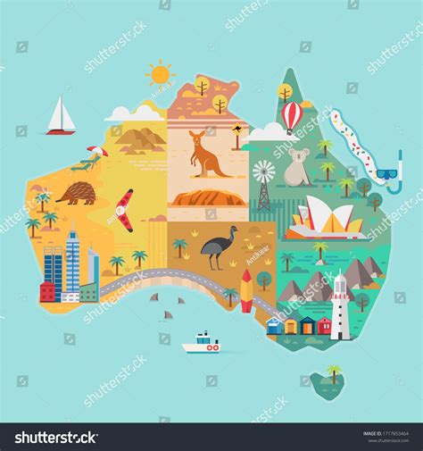 Australia Map Cartoon Vector Illustration Ad Sponsored Map