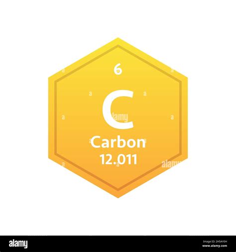 Símbolo De Carbono Elemento Químico De La Tabla Periódica Ilustración