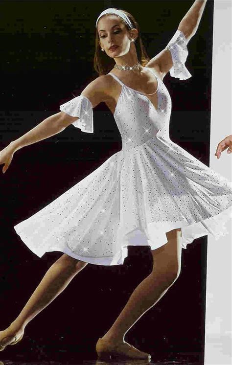 Lyrical Dance Costume Ballet Ballroom Artstone White Dress Windswept 587