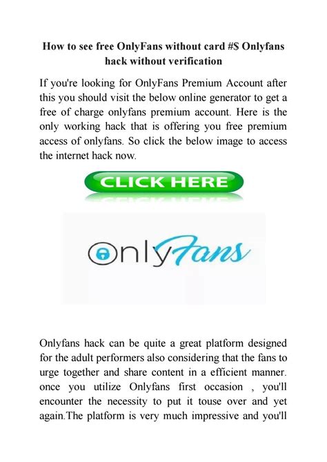 How to see free OnlyFans without card #$ Onlyfans hack without verification by Onlyfans without ...