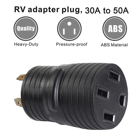 Plug Adapter 30 Amp Male To 50 Amp Female3 Prong Rv Campers Generator