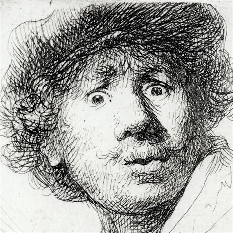 Tekening Zelfportret Rembrandt Van Rijn Baroque Art Jesus Printing