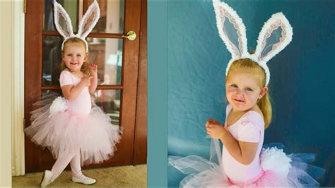 Cute Easter Bunny Costume No Sew Tutorial Youtube