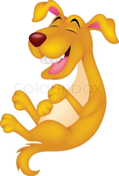 Niedliche Cartoon Hund Lachen Stock Vektor Colourbox