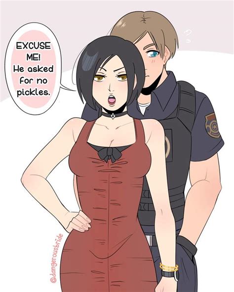 re2 ada and leon excuse me he ask for no pickles know your meme