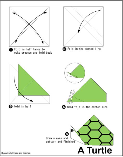 Turtle Easy Origami Instructions For Kids