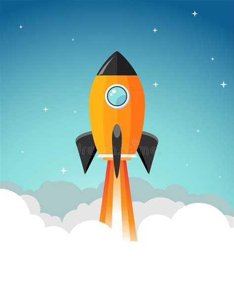 Rocket Launch Illustration Product Business Launch Concept Design Ship