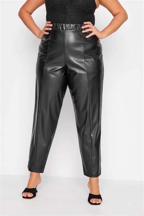 Limited Collection Plus Size Black Faux Leather Trousers Yours Clothing