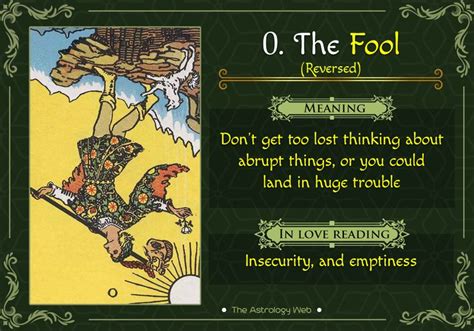 The lovers in the upright often appears when you face important life decisions and have to choose the right path to follow. The Fool Tarot: Meaning In Upright, Reversed, Love & Other Readings ... | Tarot the fool, Tarot ...