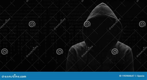 Dark Mysterious Man In A Hoodie Is Hiding His Face Stock Image Image Of Face Dark 195984647