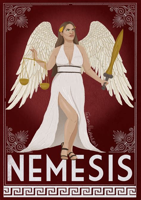 A4 Nemesis Greek Goddess Art Print Greek Mythology Goddess Of
