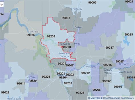 Zip Code Map Spokane Wa Allina Madeline