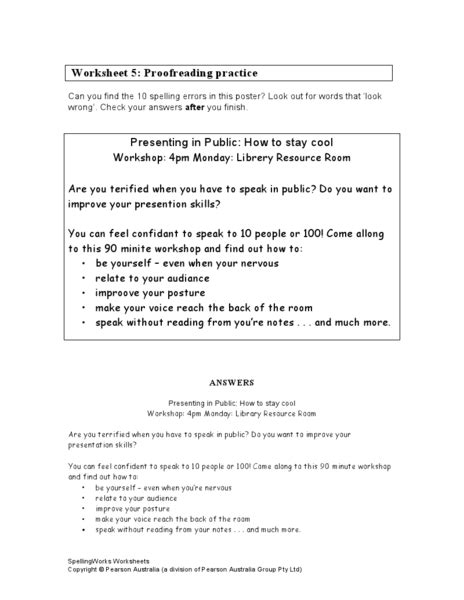 Proofreading Practice Worksheet For 4th 6th Grade Lesson Planet