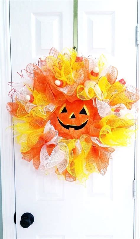 Check Out This Item In My Etsy Shop Https Etsy Com Listing Candy Corn Wreath