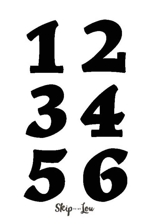 Small Printable Number Templates
