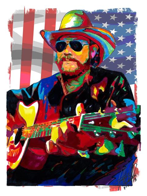 Hank Williams Jr Singer Guitar Rock Blues Country Music Poster Print