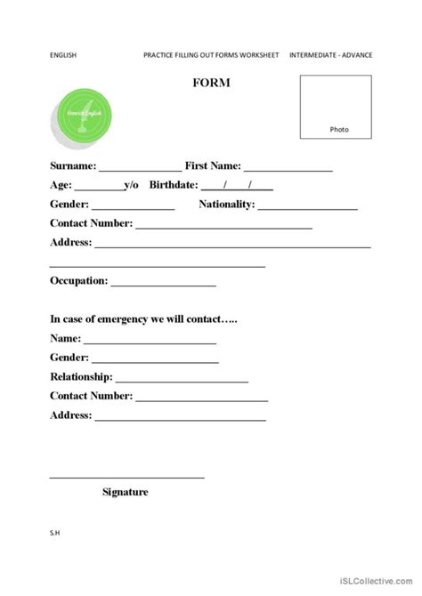 Filling Out Forms English Esl Worksheets Pdf And Doc