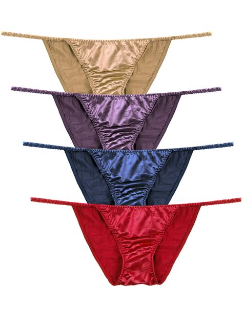 Womens Silky Sexy Satin Tangas Panties S Plus Size Women Underwear Multi Pack