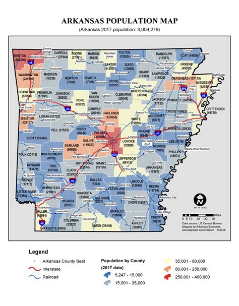 Arkansas 2017 Population Map