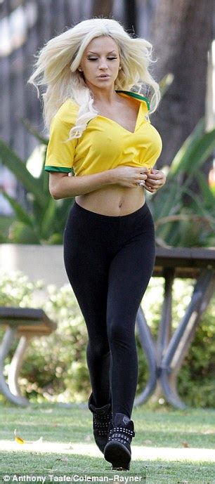 Courtney Stodden Bounces A Football To Celebrate The World Cup Daily Mail Online