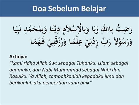 Doa Sebelum Belajar Arabarti Dan Keutamaannya - Mobile Legends