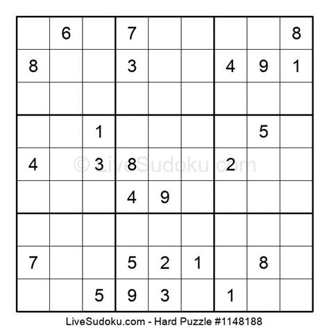 Hard Sudoku Online 1148188 Live Sudoku
