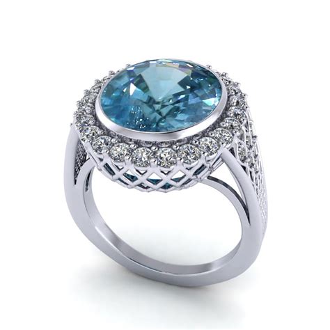 Filigree Blue Zircon Ring Jewelry Designs