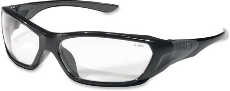 mcr safety ff120 forceflex safety glasses black frame clear lens