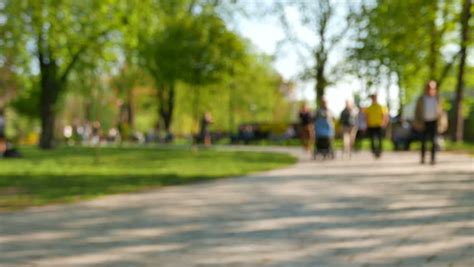 Blur Of People Walking In The Park Stock Footage Video 9246098