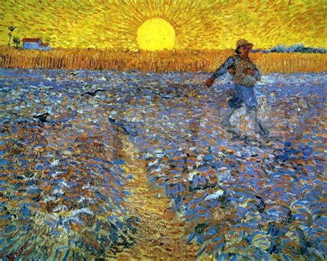 The Sower Sower With Setting Sun By Vincent Van Gogh Famous Painting