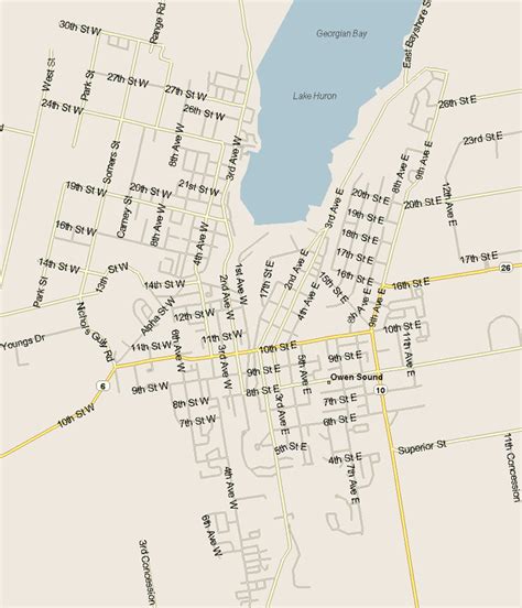 Owen Sound Map And Owen Sound Satellite Image