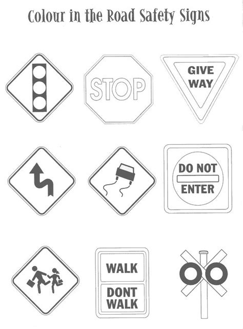 Traffic Signs Worksheets Preschool | Traffic signs, Road safety signs