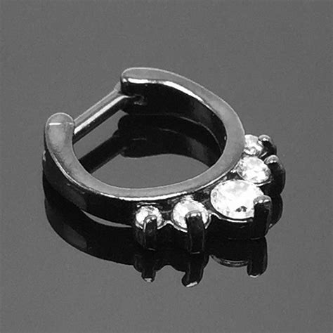 Sexy Womens Nose Rings Septum Piercings Stainless Steel With Crystal
