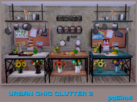 Sims 4 Ccs The Best Urban Chic Kitchen Clutter By Pqsim4