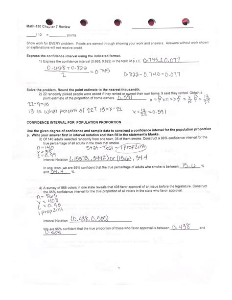 SOLUTION: Math 130 chapter 7 review - Studypool