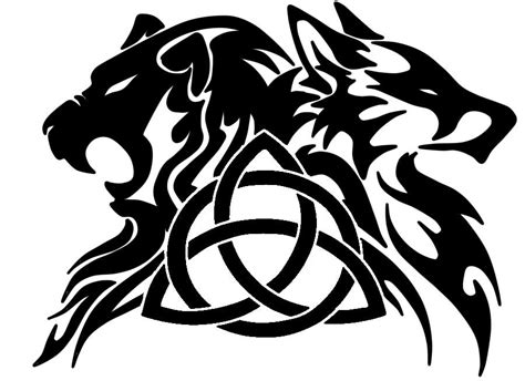 Liontriquetrawolf Tattoo By Qalbalasad On Deviantart Tribal Wolf