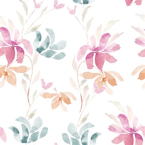 Colorful Vintage Watercolor Flower Seamless Pattern Wedding Fabric