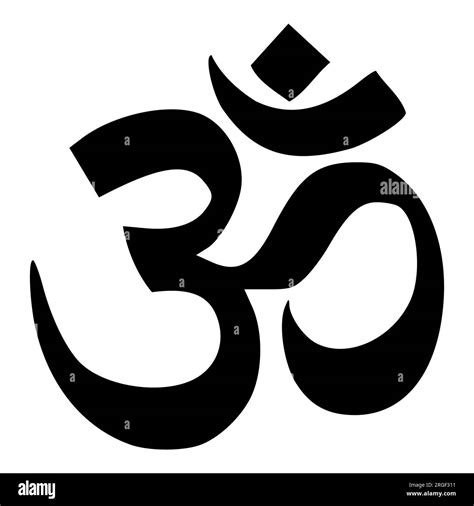 Om Aum Symbol Of Hinduism Flat Icon For Apps And Websites Stock